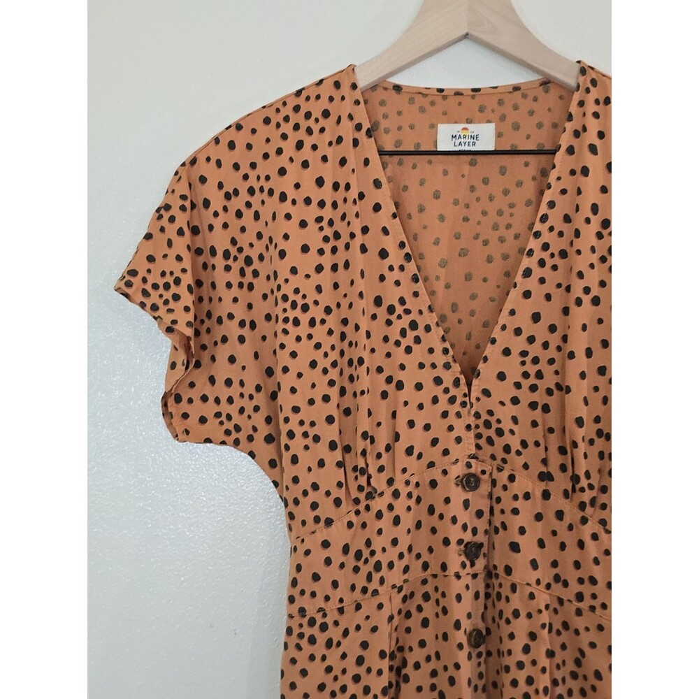 Marine Layer Camilla Cheetah Print A-Line Mini Dress Size M Tencell Lyocell - Picture 4 of 13